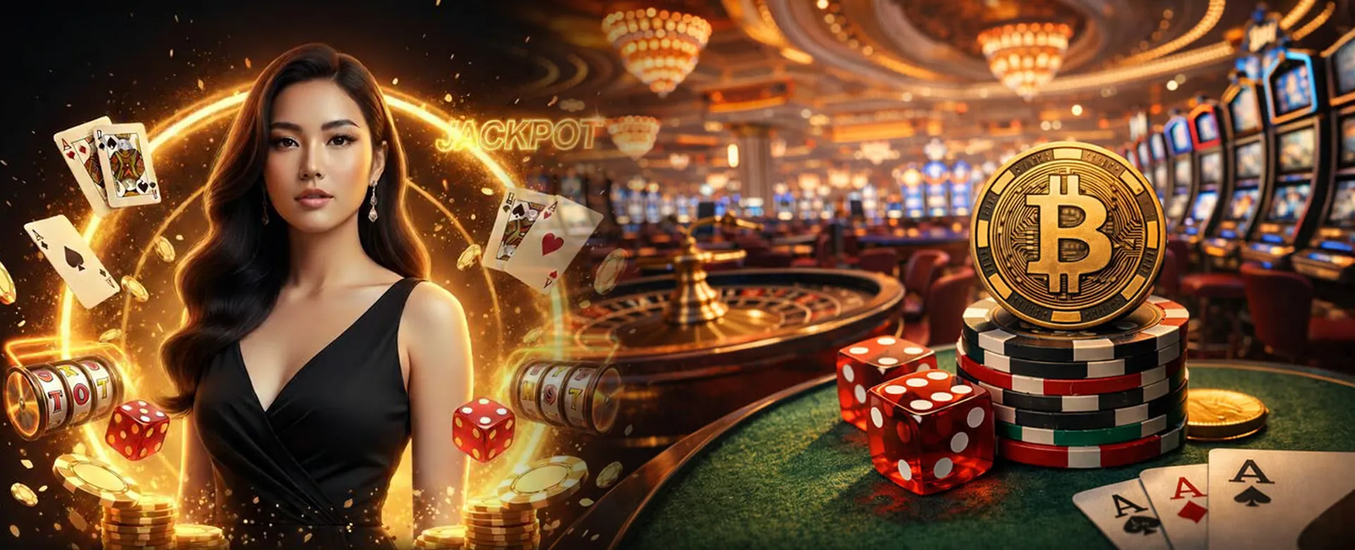Dedicated customer support team assisting online casino players on a dark and gold themed interface
